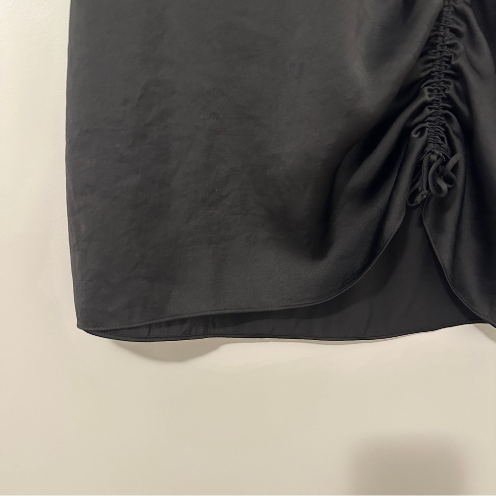 Aritzia Wilfred Black Allusion High Rise Ruched Mini Skirt Size Small Women’s - Picture 4 of 10